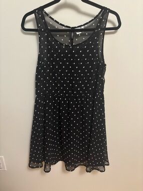 H&M Divided Black Dress with White Polka Dots